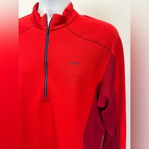 PATAGONIA Red All weather long sleeve half‎ zip pullover size L.